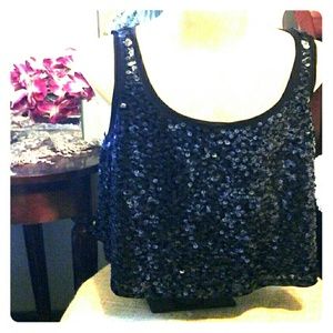 Black  sequin Express tank top